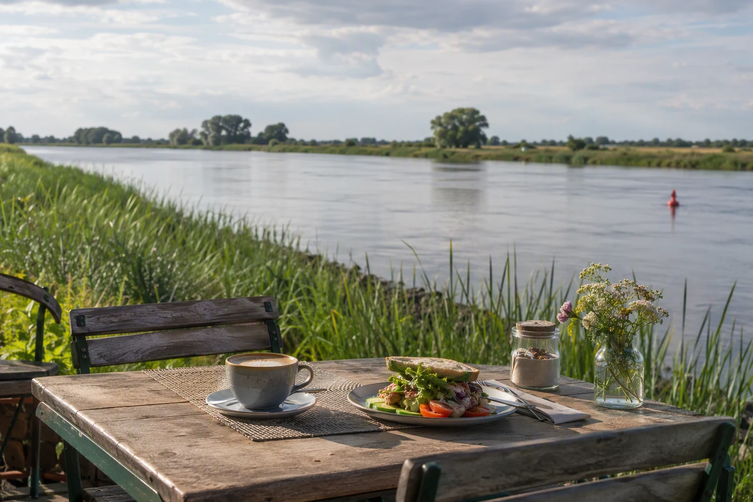 Redaktionelles Symbolbild: Essen mit Elbblick: was der Ausblick auf der Rechnung kostet